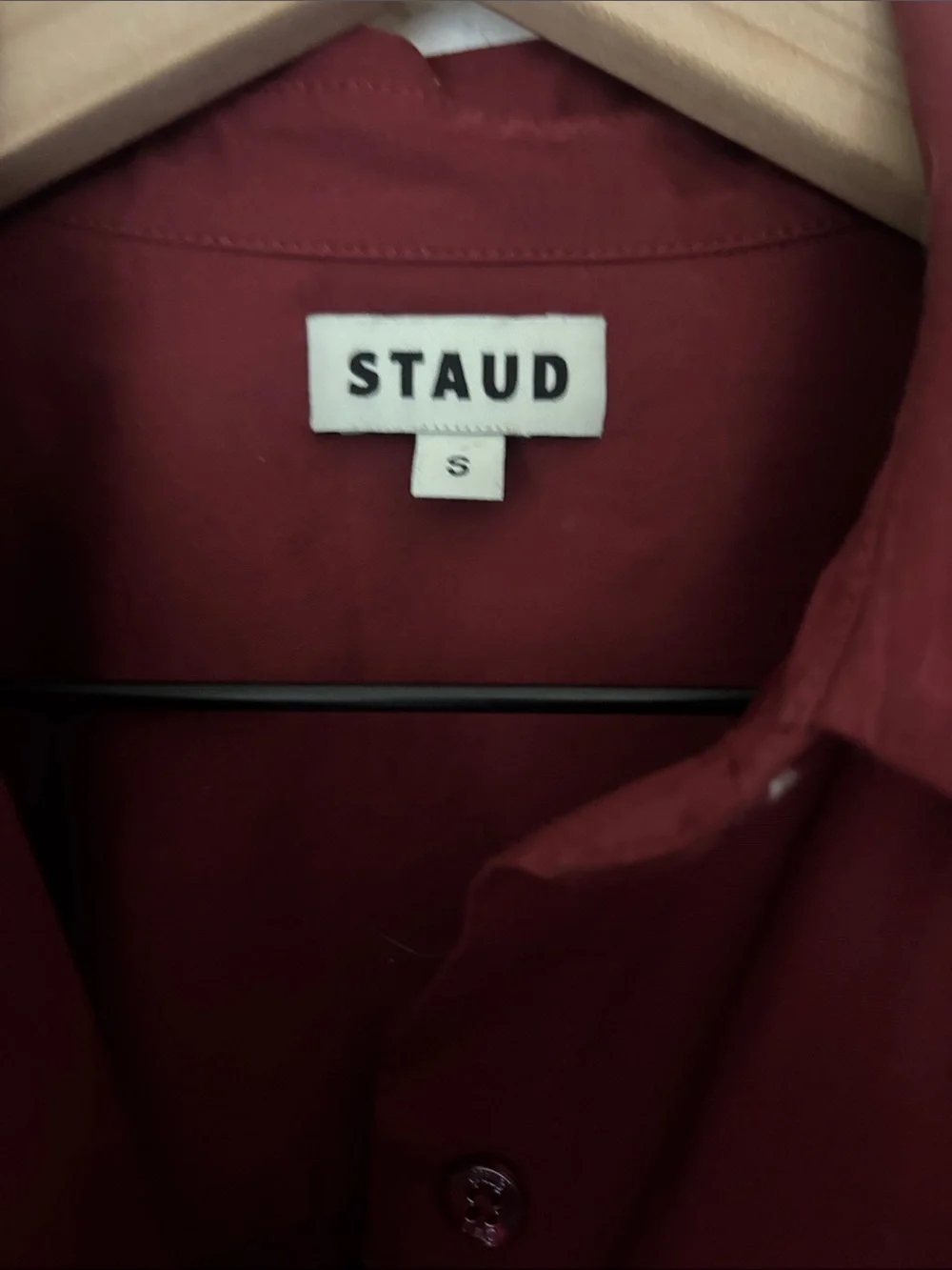 STAUD ‘Nico’ Button-Down Sangría shirt dress size small - Picture 2 of 5